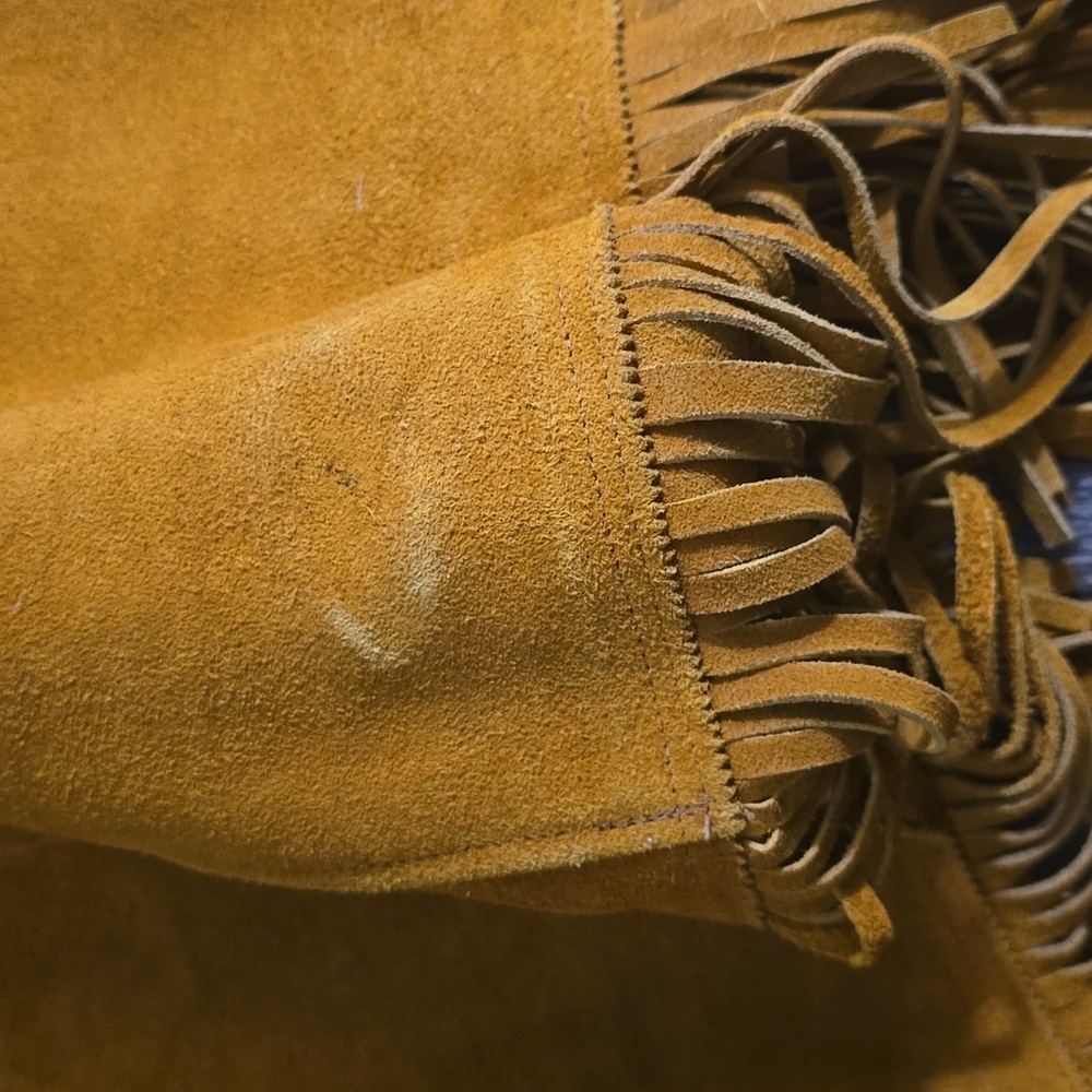 VINTAGE Men’s Fringe Suede Jacket - Burnt Orange Brown Sz‎ L / XL - Picture 9 of 14